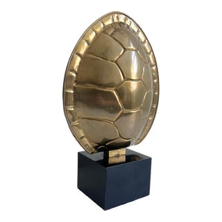 1970s Brass Tortoise Shell Lamp by Chapman For Sale