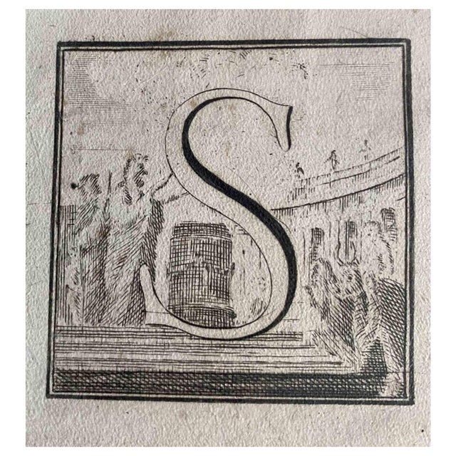 Antiquities of herculaneum - letter of the alphabet l, from the series "antiquities of herculaneum", is an original...