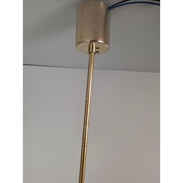 Mid-Century Modern Pendant Lamp in Textured Glass and Brass, Czechoslovakia, 1970s For Sale - Image 9 of 18