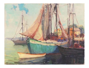 'Cape Ann Harbor' by Nell Walker Warner, Woman Artist, Massachusetts, Rockport, Gloucester, Los Angeles County Museum of Art