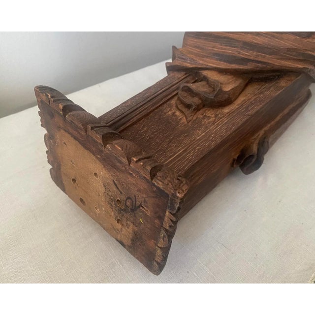 Early 20th Century Carved Wood Caryatid Corbel, Architectural Salvage Sculpture For Sale - Image 11 of 11