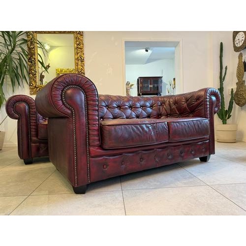 Chesterfield Leather Sofa and Chairs, Set of 3 For Sale - Image 16 of 18