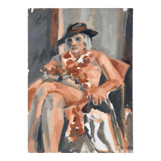 Seated Nude Woman Bay Area Figurative School Abstract Expressionist by Heather Speck For Sale