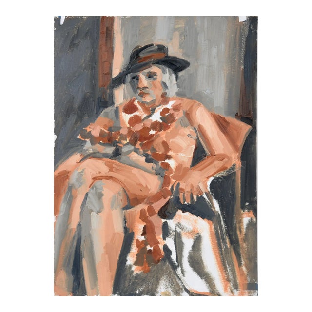 Seated Nude Woman Bay Area Figurative School Abstract Expressionist by Heather Speck For Sale