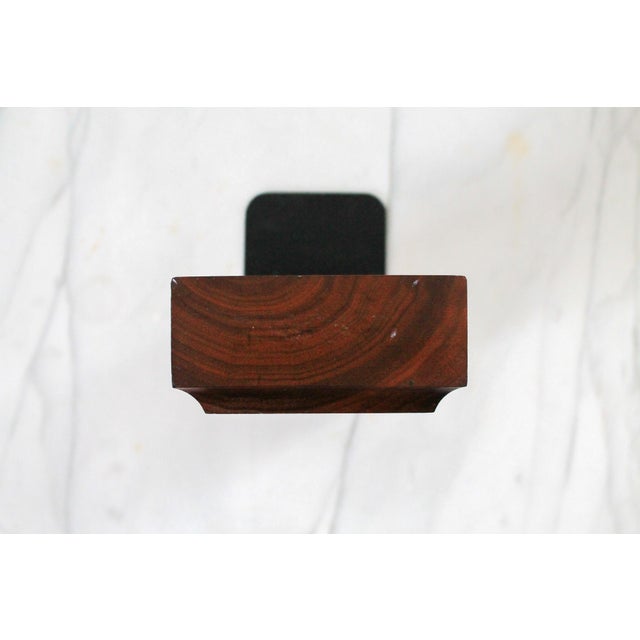Wood Vintage Lasercraft Walnut Wood Bookend For Sale - Image 7 of 10