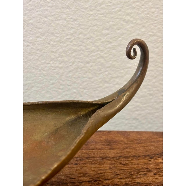 Metal Vintage French Bronze Leaf Dish by Loys Paris, Fish Motif Catchall For Sale - Image 7 of 9