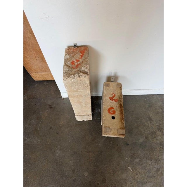 Petite 18th Century French Limestone Fireplace Mantel With Scrolled Corbels For Sale - Image 15 of 17