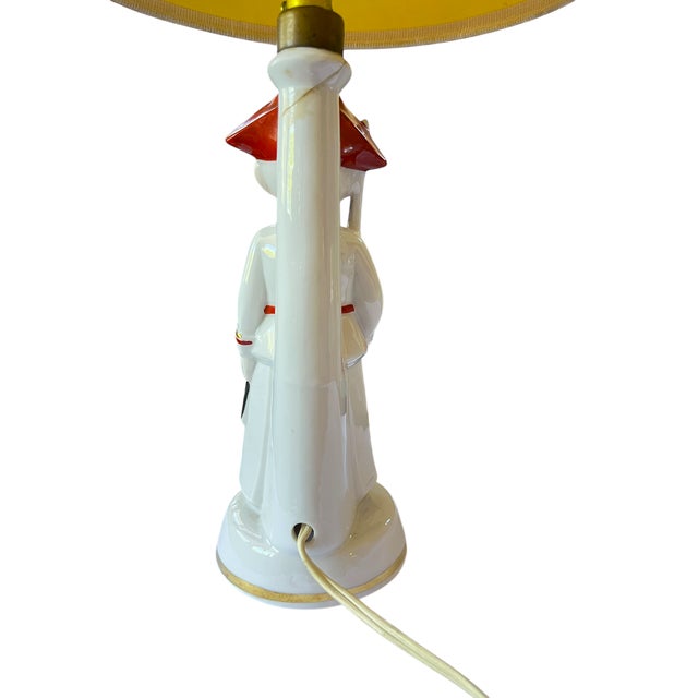 Bunny Williams Home Vintage German Porcelain Figural Lamp – Child Soldier With Rifle, Table Lamp N the Style of Hertwig & Co. For Sale - Image 4 of 11
