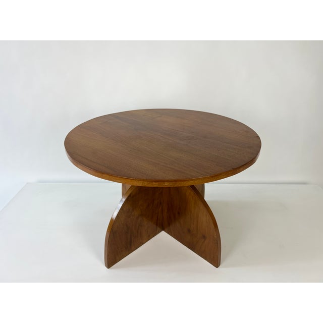 Modern Art Deco Modernist French Walnut Occasional Side Table, 1930s For Sale - Image 3 of 13