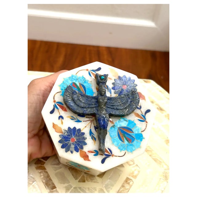 Ooak, Natural Gems, Goddess Isis, Marble Box For Sale - Image 4 of 9