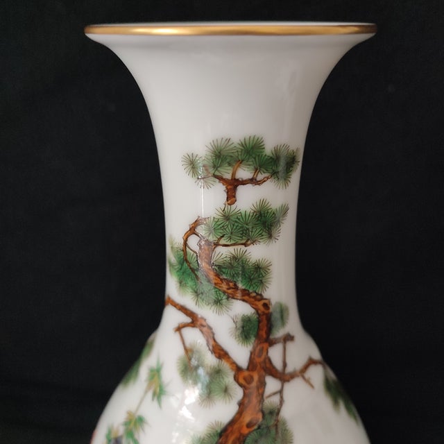 A Pair of Chinese Ceramic Vase,Yongzheng Marked Enameled Porcelain Yuhuchun Vase Hand Painted Flowers and Birds Pattern For Sale - Image 9 of 13