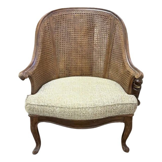 Mid 20th Century Hendrix Allardyce Caned Bergere Chair For Sale