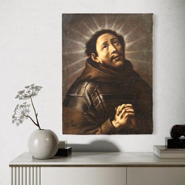 Italian Artist, Ecstasy of Saint Francis, 1780, Oil on Canvas For Sale - Image 3 of 15