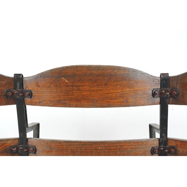 Early 20th Century Reclaimed Three Seater Wooden Folding Stadium Seats For Sale - Image 16 of 16