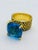 Bochic "Orient" Yellow Sapphire & Blue Topaz Ring Set In 18K Gold & Silver For Sale In New York - Image 6 of 12