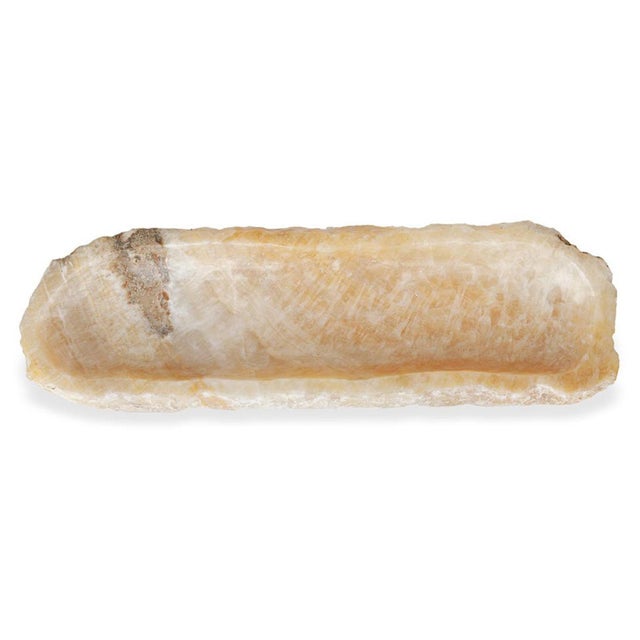 Natural Honey Onyx Elongated Bowl For Sale In Los Angeles - Image 6 of 7