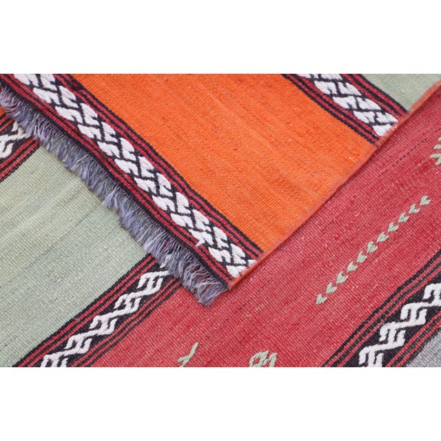 Textile 1960s Turkish Oushak Rug With Stripe Patterns For Sale - Image 7 of 9