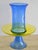 Mid-Century Modern 1960s Seguso Italy Blue & Yellow Murano Art Glass Vase For Sale - Image 3 of 9