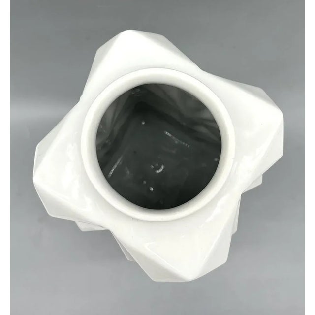 Mid-Century White Porcelain Diamond Vase from Schumann, 1950s For Sale - Image 6 of 12