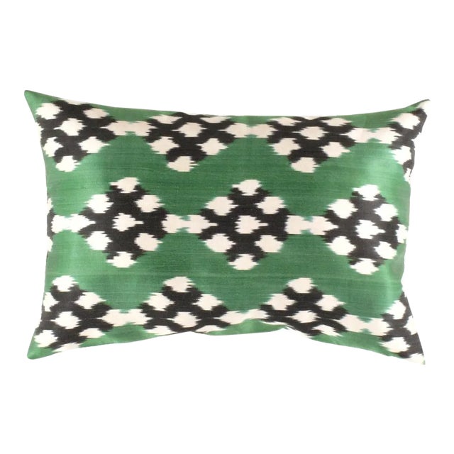 Turkish Hand Woven Silk Ikat Pillow #Ti 243 For Sale