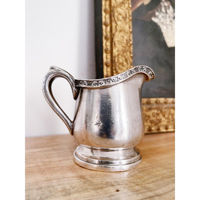 1940s 1947 Silver Plated Creamer From St Francis Hotel San Francisco For Sale - Image 5 of 6