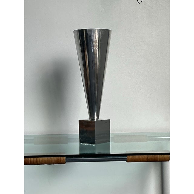 Vintage Monumental Az Cast Aluminum Cone Vase For Sale - Image 10 of 11