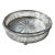 Vintage Sterling Silver Footed Reticulated Bottle Coaster Pressed Glass Insert With Starburst Pattern For Sale