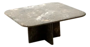 Vintage Square Natural Stone Coffee Table, 1980s