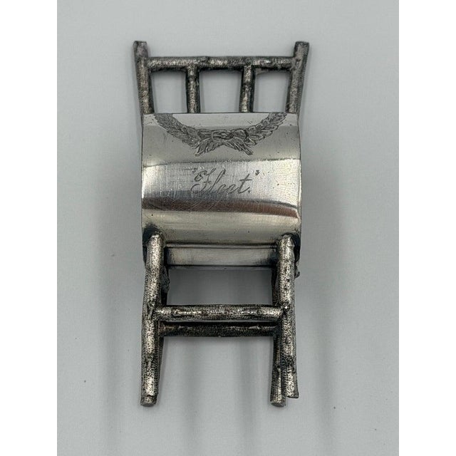 Late 19th Century Set of 6 American Victorian Sterling Silver Figural Chair Napkin Rings For Sale - Image 11 of 12