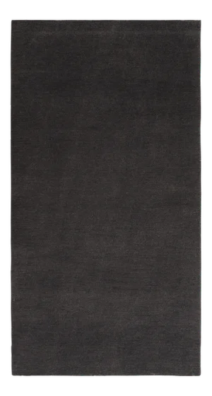 Hand-Knotted Contemporary Solid Black Runner Rug