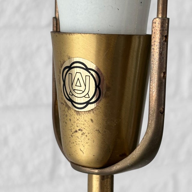 Mid-Century Brass and Silk Floor Lamp from Upsala Armaturfabrik, Sweden, 1960s For Sale - Image 9 of 12