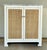 Stylish Worlds Away Modern Can ad White Marble Boyd Vanity, white wood case, showroom floor sample