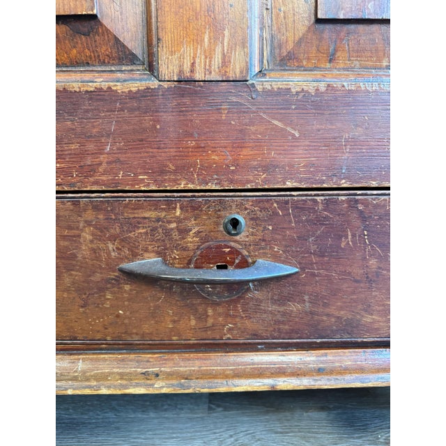 Large Antique 19th Century Oak Dark Wood Blanket Box Chest Coffer with Key Rustic Farmhouse For Sale - Image 14 of 15