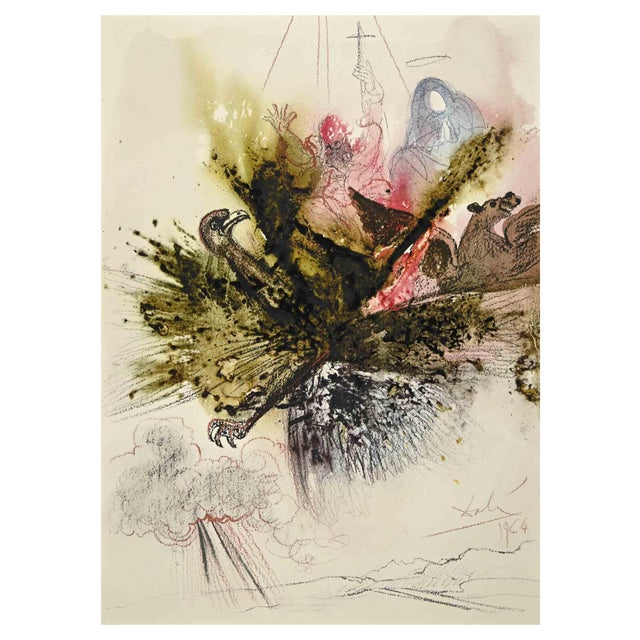 Salvador Dalí, Ecce Quasi Filius Hominis in Nubibus us Caeli, Lithograph, 1964 For Sale