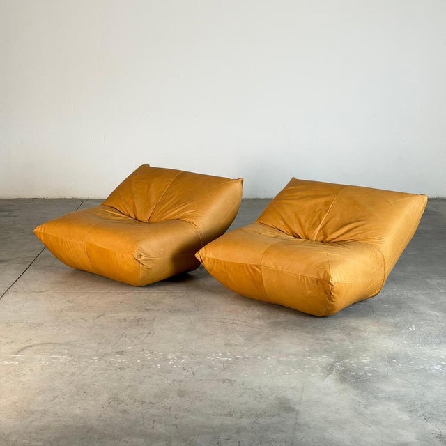 Papillon Lounge Chairs in Cognac Leather by Guido Maria Rosati for Giovannetti, 1972, Set of 2 For Sale - Image 3 of 18