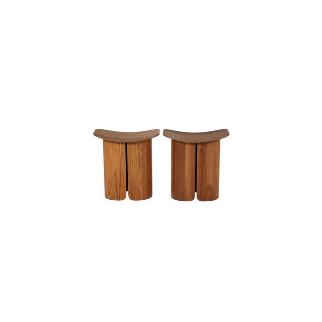 Early 21st Century Pair of Ligne Roset San Stools, Studio Klass – Walnut Bentwood For Sale - Image 5 of 12