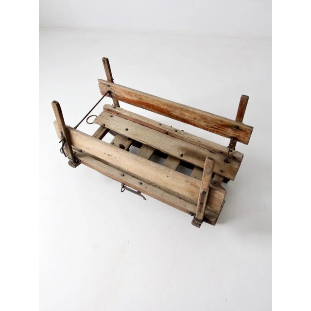 Antique Primitive Wooden Sled For Sale - Image 11 of 13