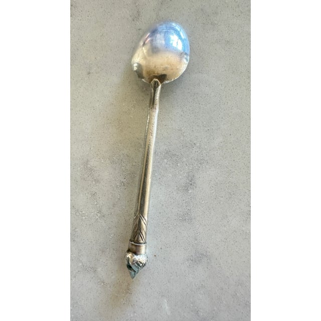 1960s 1960s Cambodian Silver Spoons- Set of 4 For Sale - Image 5 of 6