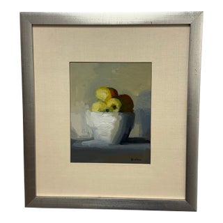 Stanley Bielen "Ladi Apples" Oil on Paper + Signed, Circa 2001 For Sale