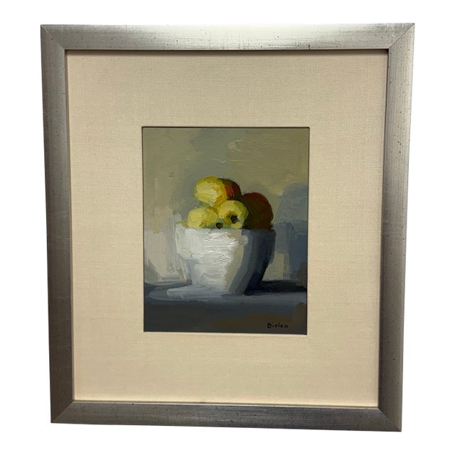 Stanley Bielen "Ladi Apples" Oil on Paper + Signed, Circa 2001 For Sale
