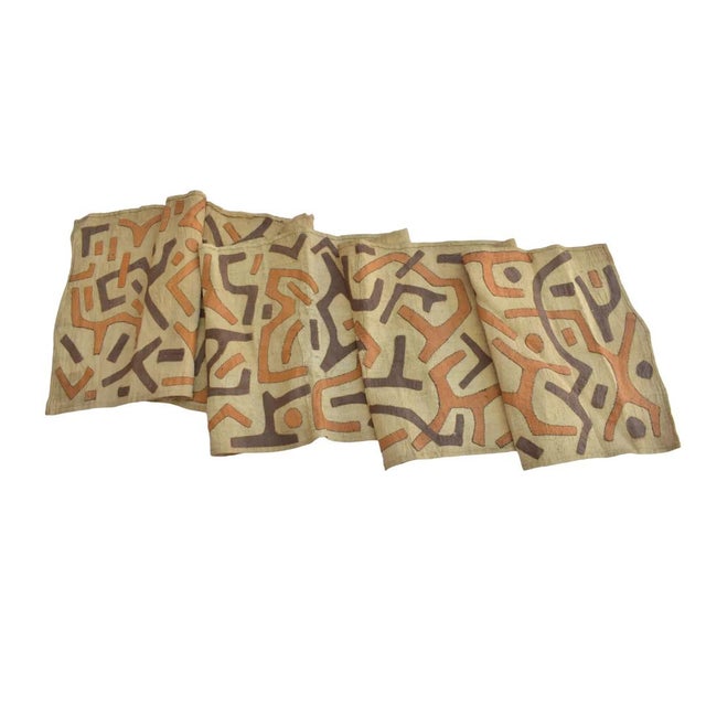 Early 20th Century Early 20th Century Kuba Royal Appliquéd Raffia Textile 132x23 Inch For Sale - Image 5 of 11