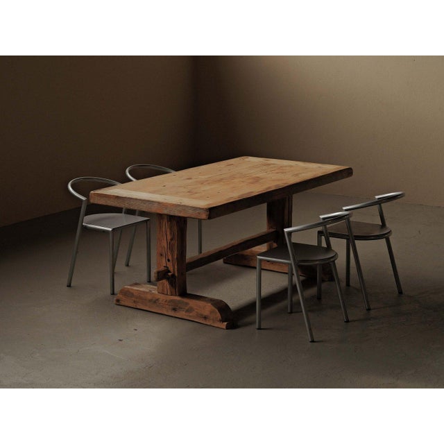 French Artisanal Pine Dining Table, 1970 For Sale - Image 16 of 18