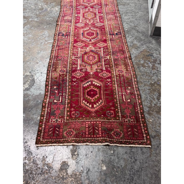 3ft 4in × 13ft 10in Wool Persian Runner For Sale - Image 10 of 12