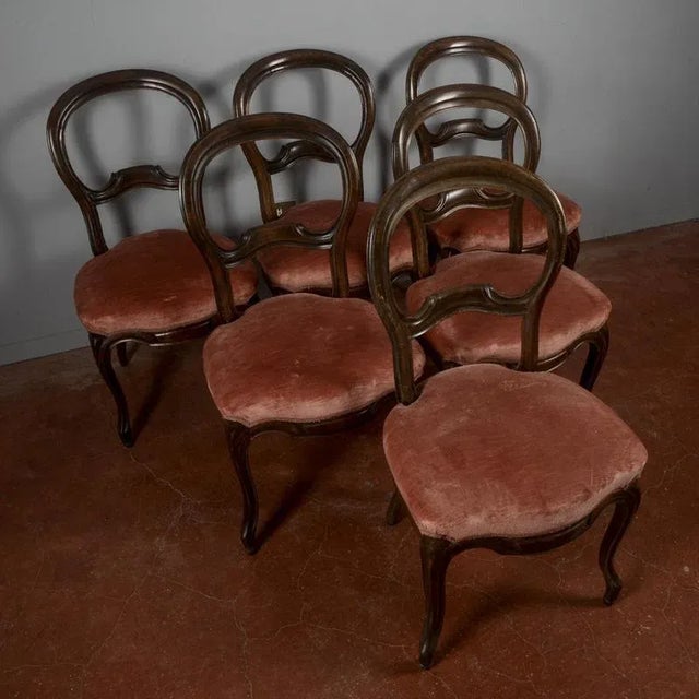 Set of six chairs, a classic example of antique and period design, likely dating to the mid- to late-19th-century (second...