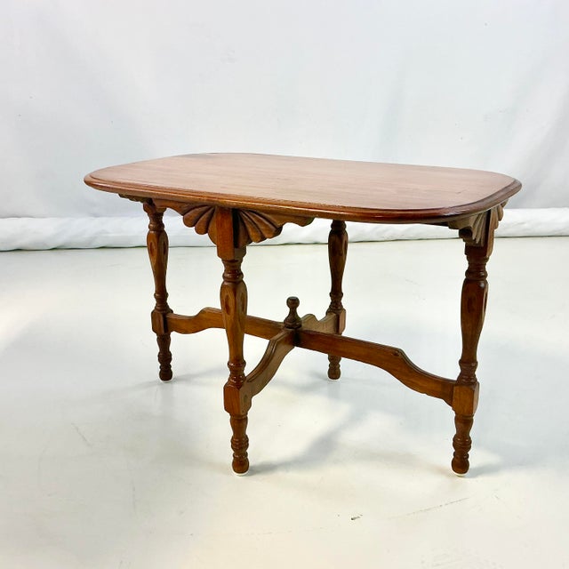 Early 20th C Antique Edwardian Chippendale English Pine Side Table, Hand Carved & Turned. For Sale - Image 13 of 16