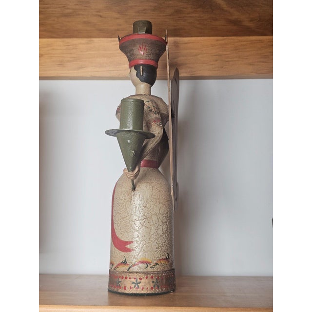 Erzgebirge German-style folk art angel candleholder. These candleholders were traditionally used as Christmas and holiday...