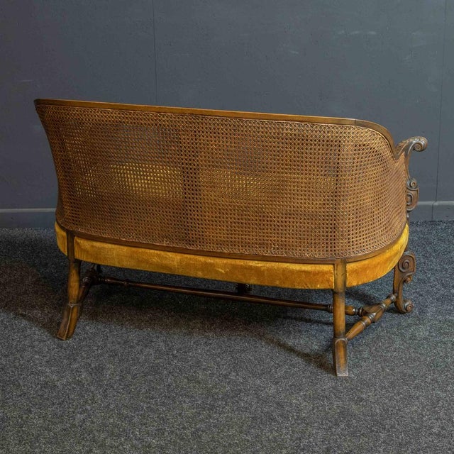 Brown William and Mary Style Walnut Sofa, 1920s For Sale - Image 8 of 14