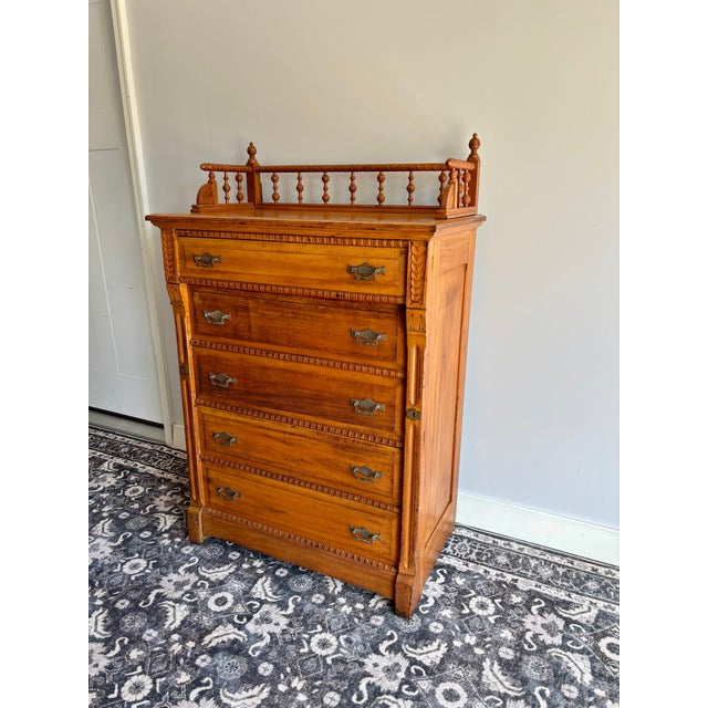 Rare Eastlake Boarding House Dresser With Original Locking Mechanism, c.1885-1895 For Sale - Image 4 of 9