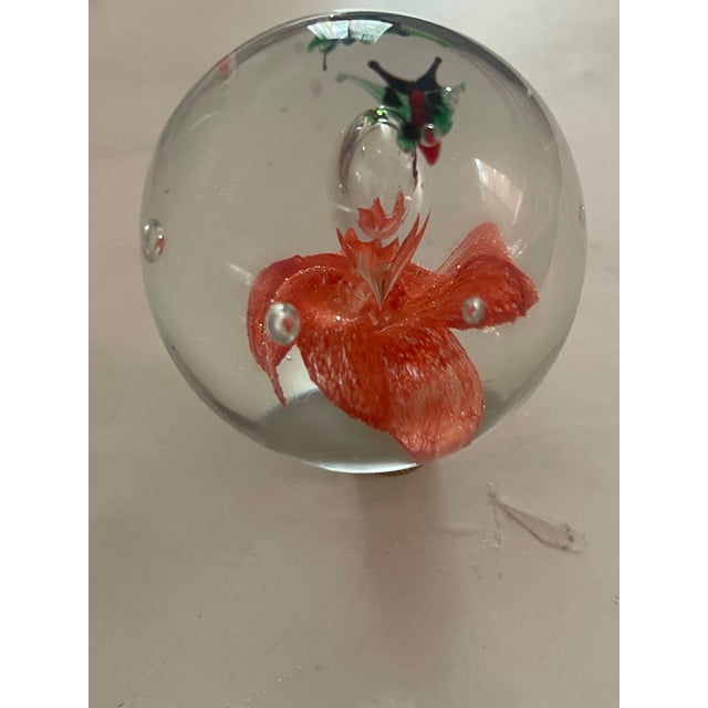 mid 20th Century Flower Paperweight as Lamp Finial For Sale - Image 4 of 4