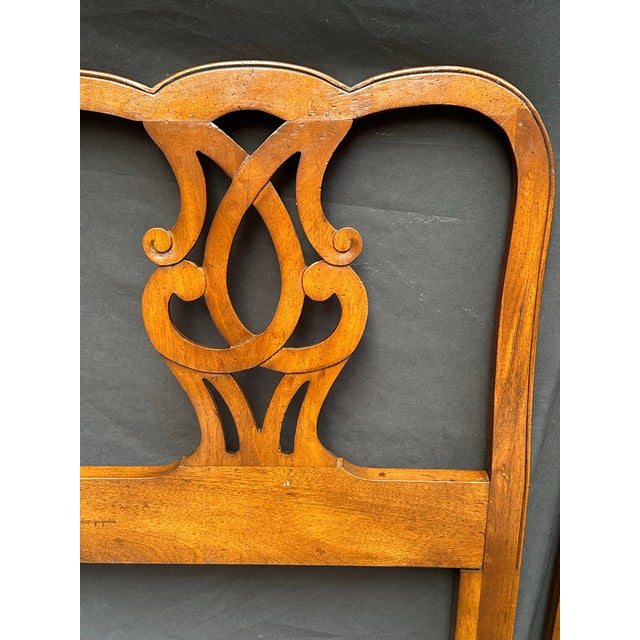 Late 20th Century Pair of Henredon Chippendale-Style Mahogany Twin Headboards For Sale - Image 12 of 12
